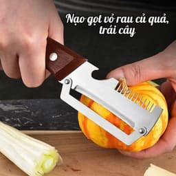 Dao Nạo Củ Quả 3 Trong 1, Dụng Cụ Bào Sợi, Gọt Vỏ, Mở Nắp Chai Đa Năng Lưỡi Thép Không Gỉ Sắc Bén 5