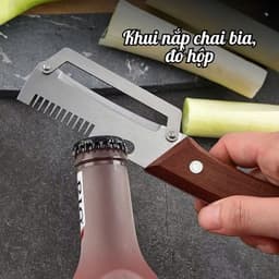 Dao Nạo Củ Quả 3 Trong 1, Dụng Cụ Bào Sợi, Gọt Vỏ, Mở Nắp Chai Đa Năng Lưỡi Thép Không Gỉ Sắc Bén 7