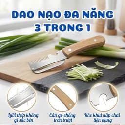 Dao Nạo Củ Quả 3 Trong 1, Dụng Cụ Bào Sợi, Gọt Vỏ, Mở Nắp Chai Đa Năng Lưỡi Thép Không Gỉ Sắc Bén 2