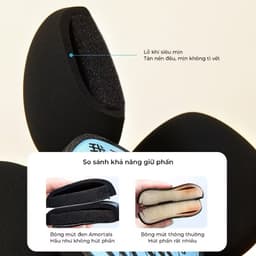 Bộ 5 miếng bông mút trang điểm AMORTALS siêu mềm, dùng ướt và dùng khô, Chính Hãng Cao Cấp 9