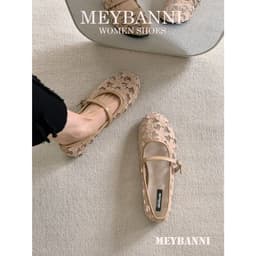 Giày Búp Bê MEYBANNI Mũi Tròn Lưới  Phối Quai Ngang Dễ Thương - C747 4