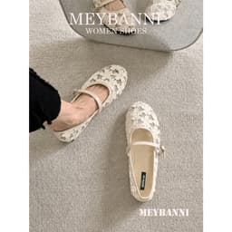 Giày Búp Bê MEYBANNI Mũi Tròn Lưới  Phối Quai Ngang Dễ Thương - C747 5