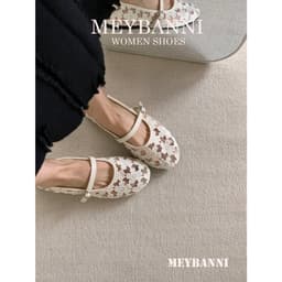 Giày Búp Bê MEYBANNI Mũi Tròn Lưới  Phối Quai Ngang Dễ Thương - C747 2