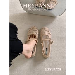 Giày Búp Bê MEYBANNI Mũi Tròn Lưới  Phối Quai Ngang Dễ Thương - C747 1