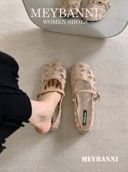 Giày Búp Bê MEYBANNI Mũi Tròn Lưới  Phối Quai Ngang Dễ Thương - C747 7