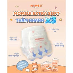 COMBO 3 BỊCH Tã Bỉm MOMOJI EXTRA SOFT  mềm mỏng thấm hút tốt. 5