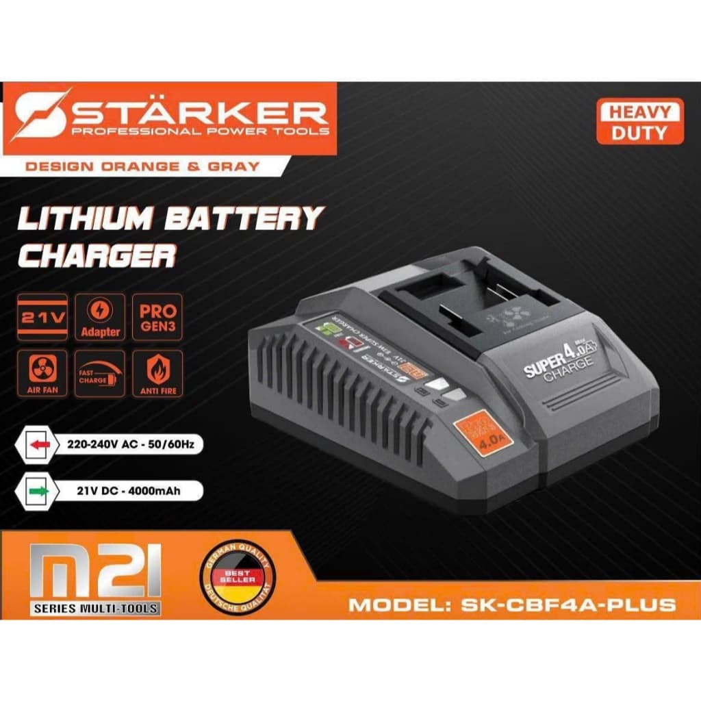 Sạc Pin Lithium 21V Stärker SK-CBF4A-PLUS 4A Có Quạt Gió Tản Nhiệt Sạc Nhanh