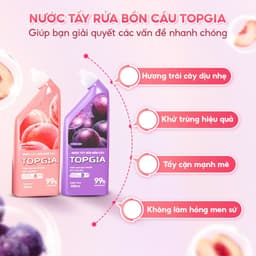 Nước tẩy bồn cầu Topgia 500ml hương Thông / Đào / Nho, thùng 4 chai tiết kiệm - Tạp hoá Gemgem 7