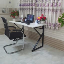 Bàn Làm Việc Chân K Khung Sắt 20x40, Mặt Gỗ MDF 15mm Phủ Melamin, Vững Chắc 4