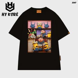 Áo Thun HY KORÉ Minnion Phơi Đồ 3347 Form Rộng Localbrand Oversize Unisex Vải Cotton 75% Nam Nữ Mặc Đẹp 4