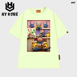 Áo Thun HY KORÉ Minnion Phơi Đồ 3347 Form Rộng Localbrand Oversize Unisex Vải Cotton 75% Nam Nữ Mặc Đẹp 3