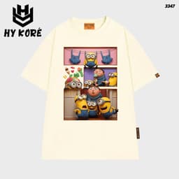 Áo Thun HY KORÉ Minnion Phơi Đồ 3347 Form Rộng Localbrand Oversize Unisex Vải Cotton 75% Nam Nữ Mặc Đẹp 5