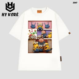 Áo Thun HY KORÉ Minnion Phơi Đồ 3347 Form Rộng Localbrand Oversize Unisex Vải Cotton 75% Nam Nữ Mặc Đẹp 1