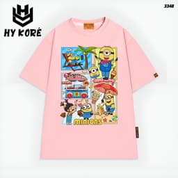 Áo Thun HY KORÉ Minnion Kem 3348 Form Rộng Localbrand Oversize Unisex Vải Cotton 75% Nam Nữ Mặc Đẹp 5