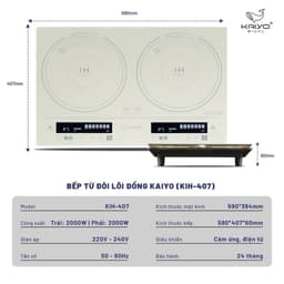 Bếp từ đôi lõi đồng Kaiyo, model KIH-407 2