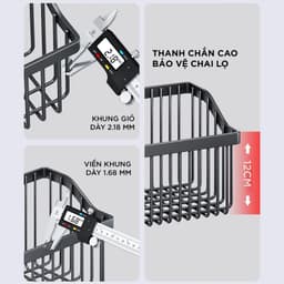 Kệ Để Đồ Nhà Bếp Đa Năng Sơn Tĩnh Điện - Giỏ Treo Tường Đựng Gia Vị, Rau Củ Chống Gỉ Sét 6