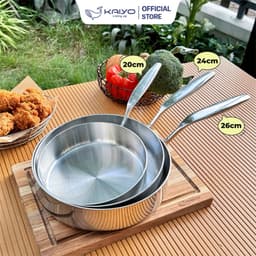 Chảo inox 316 liền khối 5-ply Premium Kaiyo - thành cao, size 24cm [mã KSP-3840] 8