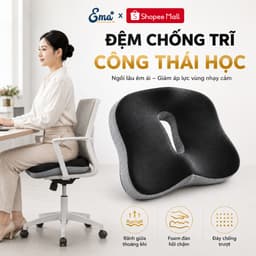 Đệm Ngồi Chống Trĩ Công Thái Học EMA - Cao Su Non Giảm Đau Xương Cụt Cho Dân Văn Phòng & Tài Xế 1