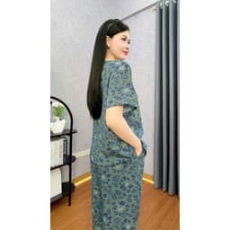 Bộ trung niên cho mẹ , bà cài khuy xu hướng chất lụa mát 7