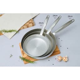 Chảo đúc inox 3 lớp thân đáy liền dập nổi Kaiyo, dáng cạn size 28cm [mã KIP-6728] 4
