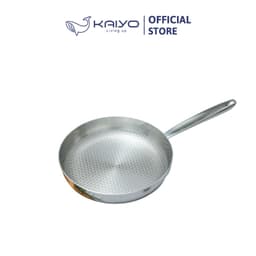 Chảo đúc inox 3 lớp thân đáy liền dập nổi Kaiyo, dáng cạn size 28cm [mã KIP-6728] 1