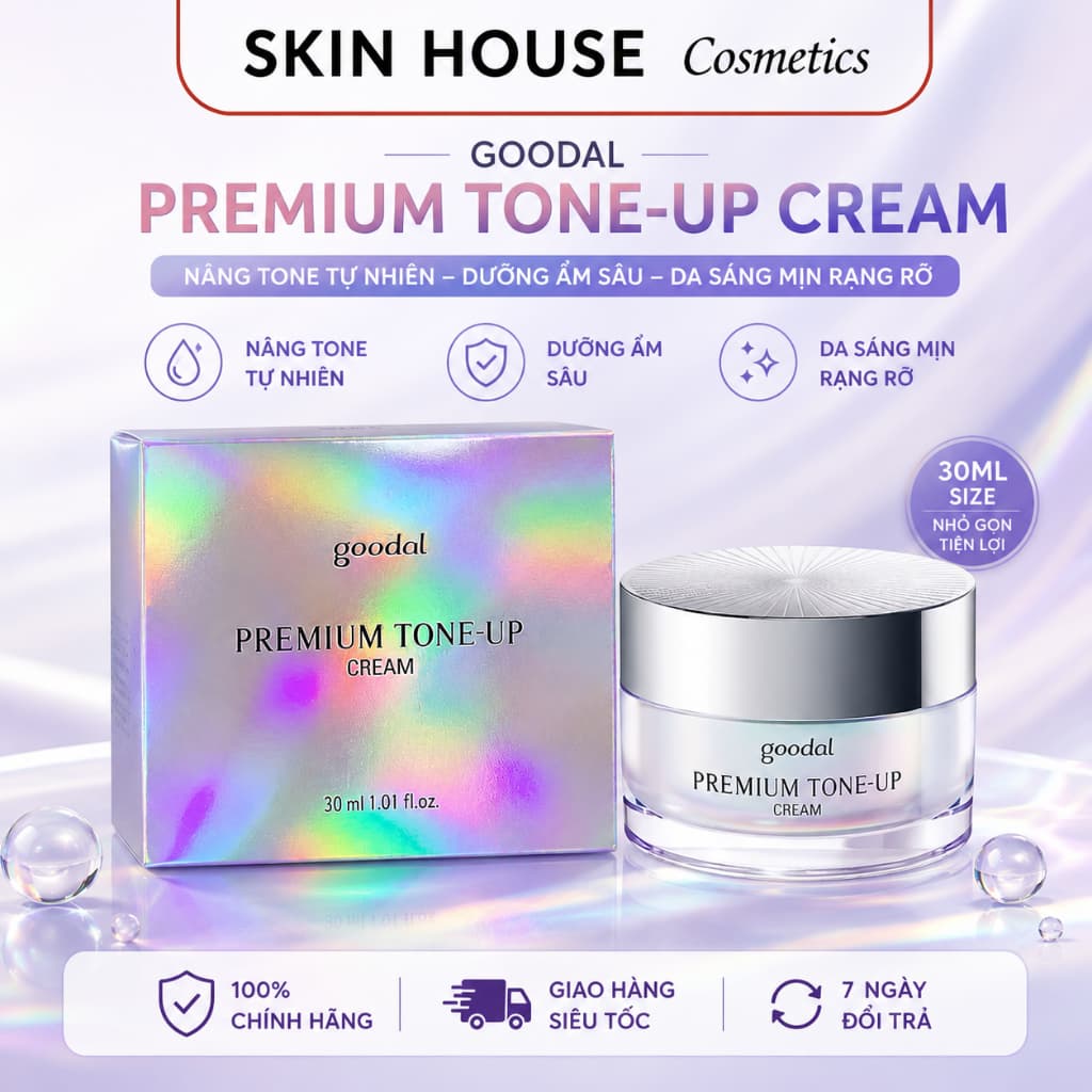 Kem Dưỡng Ốc Sên Goodal Premium Snail Tone Up Cream 30ml Hàn Quốc Dưỡng Trắng Và Nâng Tôn✨ Kem Dưỡng Nâng Tông Da Ốc Sên