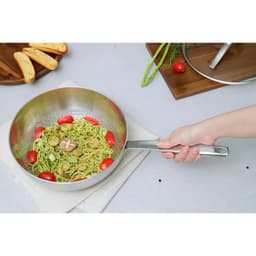 Chảo đúc inox 3 lớp thân đáy liền dập nổi Kaiyo, sâu lòng có vung kính size 24cm [mã KIW-6735] 7