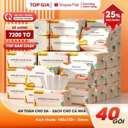 [GIÁ RẺ MÔI NGÀY - KHĂN GIẤY LỚN] Giấy ăn đa sắc Topgia 240 tờ 4 lớp dập vân 4D mềm mịn, thấm hút 1