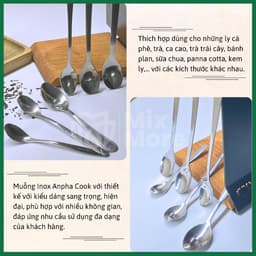 Combo 10 muỗng inox 430 Anpha Cook hàng Việt Nam chất lượng, pha cà phê, trà, pannacotta Mixmore 7