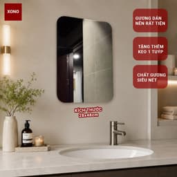 Gương Chữ Nhật Dán Tường 28x48cm, Gương Nhà Tắm – Bàn Trang Điểm Soi Siêu Nét, Dễ Lắp Đặt, Tặng Keo Dán Không Cần Khoan 3