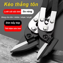 Kéo cắt kim loại đa năng 10 inch, cắt góc 45°, hoàn hảo cho tôn, nhôm, ống PVC, bền bỉ và chất lượng cao. 1