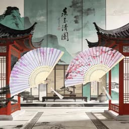 Quạt Xếp Cổ Trang Phong Cách Trung Hoa Nan Tre Vải Lụa - Thanh Lịch Sang Trọng Gấp Gọn Dễ Mang Theo 9