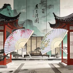 Quạt Xếp Cổ Trang Phong Cách Trung Hoa Nan Tre Vải Lụa - Thanh Lịch Sang Trọng Gấp Gọn Dễ Mang Theo 3