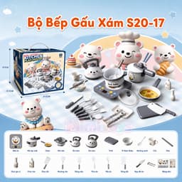 Bộ Bếp Mini Âm Thanh MimiToys Hình Gấu & Labubu - Đồ Chơi Nấu Ăn Nhỏ Gọn Cho Bé 8