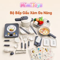 Bộ Bếp Mini Âm Thanh MimiToys Hình Gấu & Labubu - Đồ Chơi Nấu Ăn Nhỏ Gọn Cho Bé 9
