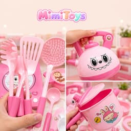 Bộ Bếp Mini Âm Thanh MimiToys Hình Gấu & Labubu - Đồ Chơi Nấu Ăn Nhỏ Gọn Cho Bé 5