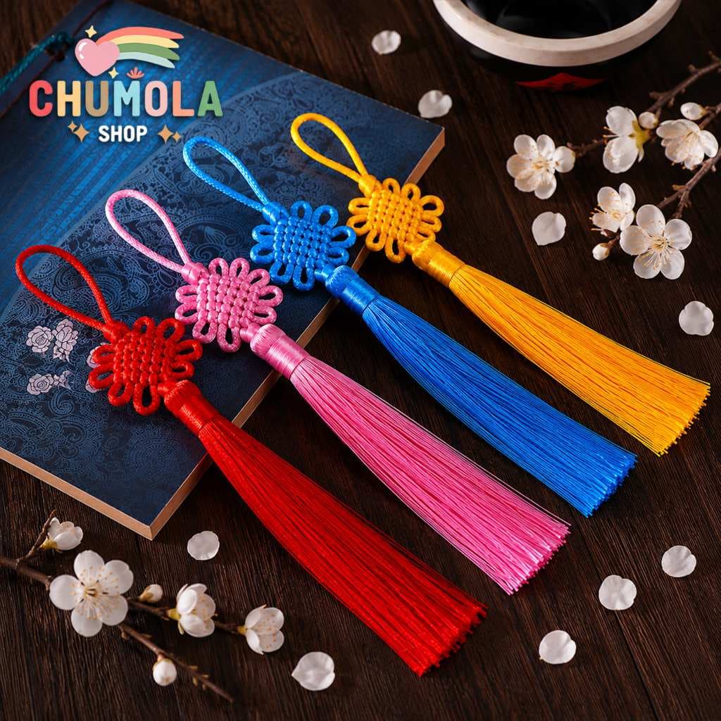 (COMBO 5 CHIÊC) Dây Treo Đồng Tâm Kết Tua Rua Phong Cách Cổ Trang Trung Hoa Nhiều Màu