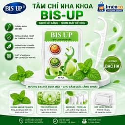 Tăm Chỉ Nha Khoa BIS-UP Sợi Kép Tinh Chất Bạc 70 Que/Túi – Làm Sạch Kẽ Răng, Thơm Miệng Bạc Hà/Quế/Trà Xanh 4