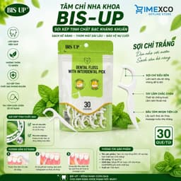 Tăm Chỉ Nha Khoa BIS-UP Sợi Kép Tinh Chất Bạc 70 Que/Túi – Làm Sạch Kẽ Răng, Thơm Miệng Bạc Hà/Quế/Trà Xanh 6