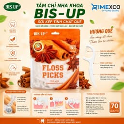 Tăm Chỉ Nha Khoa BIS-UP Sợi Kép Tinh Chất Bạc 70 Que/Túi – Làm Sạch Kẽ Răng, Thơm Miệng Bạc Hà/Quế/Trà Xanh 8