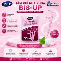 Tăm Chỉ Nha Khoa BIS-UP Sợi Kép Tinh Chất Bạc 70 Que/Túi – Làm Sạch Kẽ Răng, Thơm Miệng Bạc Hà/Quế/Trà Xanh 9