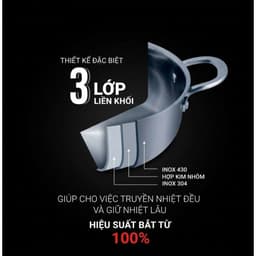 BỘ NỒI CHẢO 4 MÓN NOBINOX PLANUM NX800 | HÀNG CHÍNH HÃNG|Bảo hành 18 tháng 3