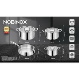 BỘ NỒI CHẢO 4 MÓN NOBINOX PLANUM NX800 | HÀNG CHÍNH HÃNG|Bảo hành 18 tháng 2