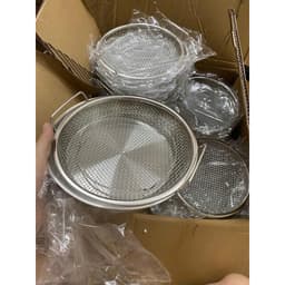 Set Khay Đĩa Inox 304 kèm vỉ lưới lọc dầu size 20cm 9
