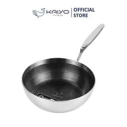 Chảo inox sâu lòng chống dính hoa văn nổi Tri-Ply Kaiyo, size 24cm [mã KNW-3604] 1