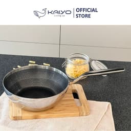Chảo inox sâu lòng chống dính hoa văn nổi Tri-Ply Kaiyo, size 24cm [mã KNW-3604] 3