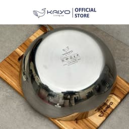 Chảo inox sâu lòng chống dính hoa văn nổi Tri-Ply Kaiyo, size 24cm [mã KNW-3604] 7