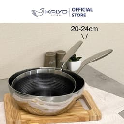 Chảo inox sâu lòng chống dính hoa văn nổi Tri-Ply Kaiyo, size 24cm [mã KNW-3604] 8