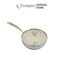 Chảo inox chống dính Ceramic Kaiyo, sâu lòng có vung kính size 24cm [mã KNW-6698] 1