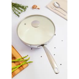 Chảo inox chống dính Ceramic Kaiyo, sâu lòng có vung kính size 24cm [mã KNW-6698] 3